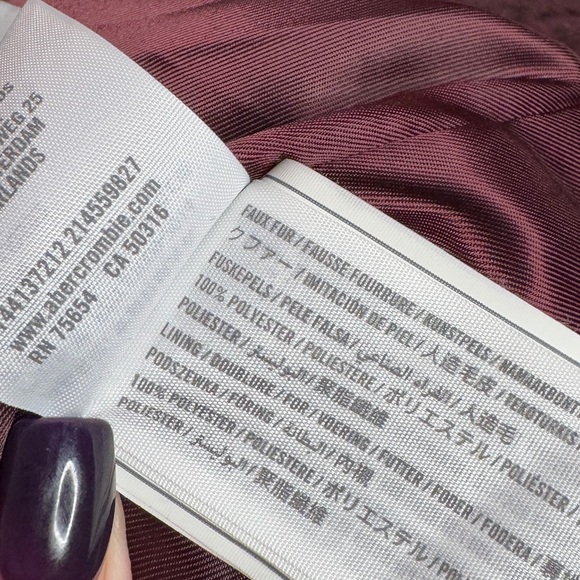 Abercrombie & Fitch Burgundy Teddy Jacket - Picture 8 of 10